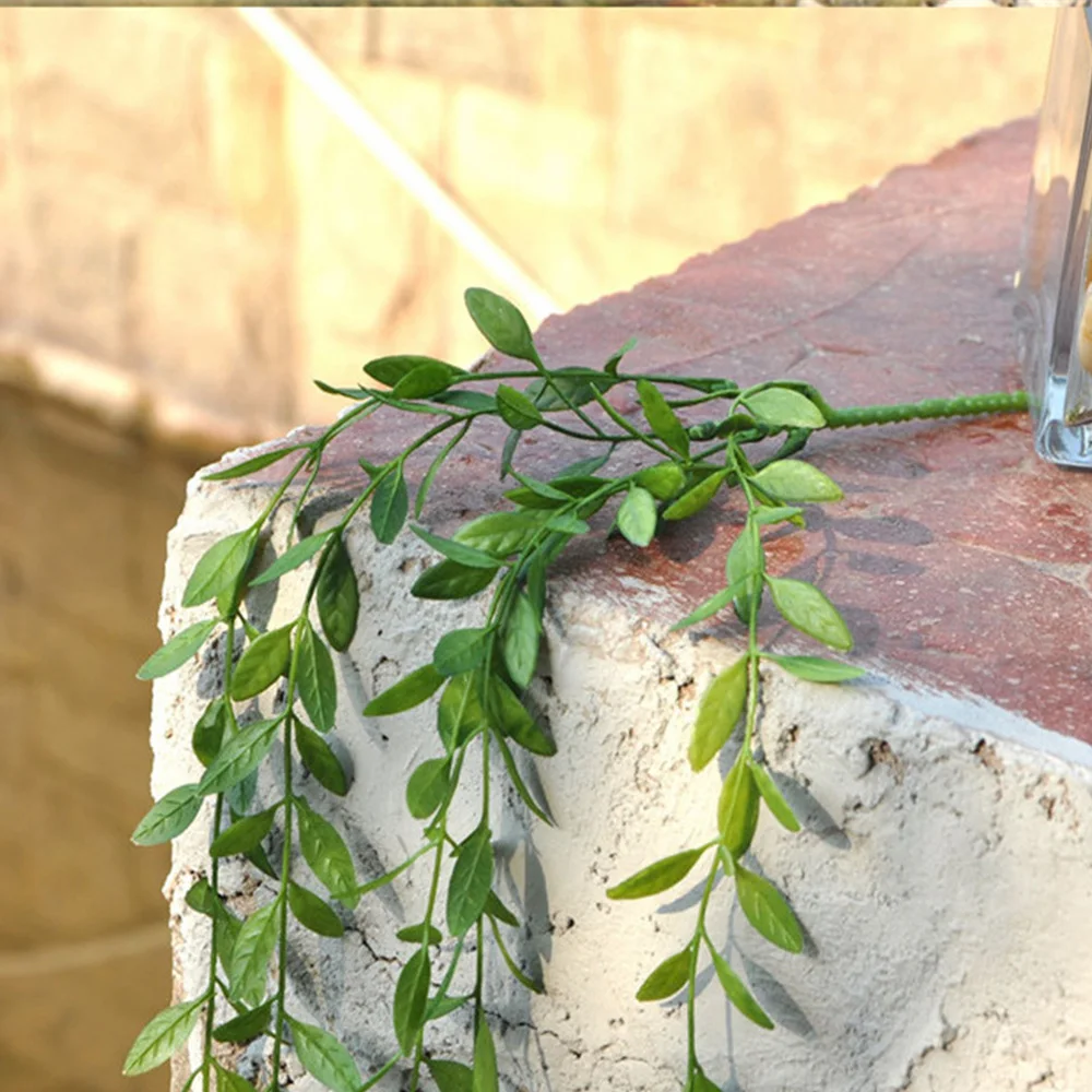 

100cm Simulation Green Leaf DIY ArtificialPlantsDecoration forHomeDecor PlantsPlastic Willow Vine FakePlants forRoom Deco