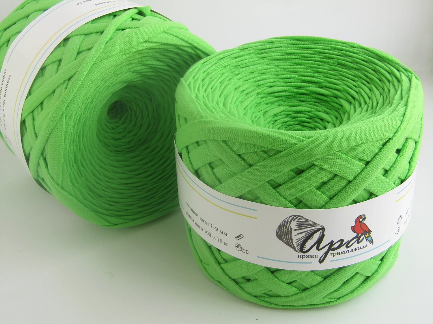 Трикотажная пряжа Ара цвет Салат ribbon knitting yarn | Дом и сад