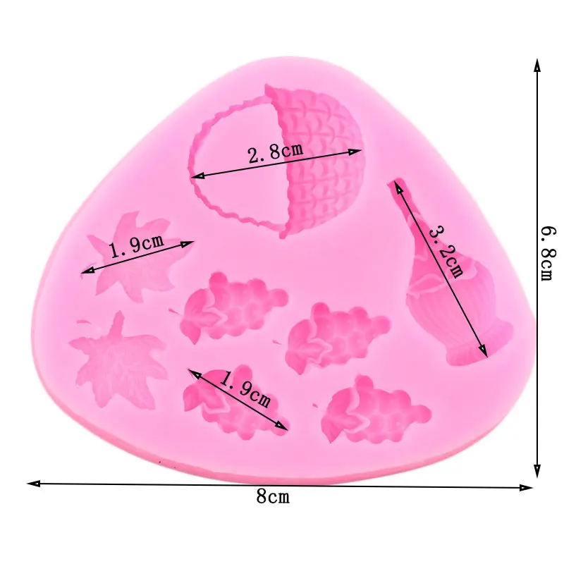 Grape Leaves Silicone Mold DIY Basket Wine Bottle Cupcake Topper Fondant Cake Decorating Tools Candy Resin Clay Chocolate Moulds | Дом и сад