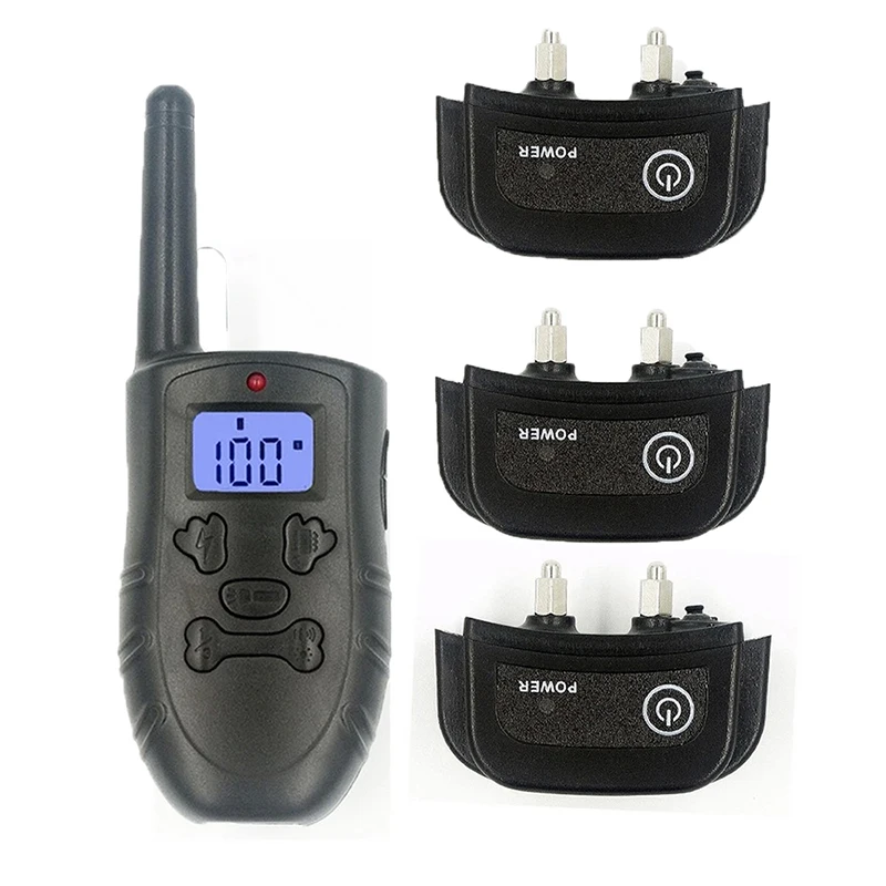 

330 Yards Dog Training Collar Electric Trainer Collar With Shock Vibration Beeper And Light 4 In 1 Function Remote