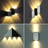 6w up and down led wall sconce black silver aluminium wall light led wall lamp for bedroom living room corridor aside lighting