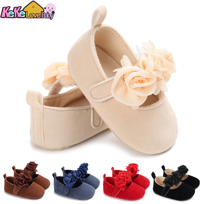 Baby Girl Princess Shoes Soft Sole Bow Knot Flats Anti-Slip Newborn Infant Toddler Baby Girl Shoes First Walker 0-18M