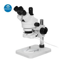 simul focal trinocular stereo microscope continuous zoom 7x 45x for phone chip pcb repair soldering microscopio with led light