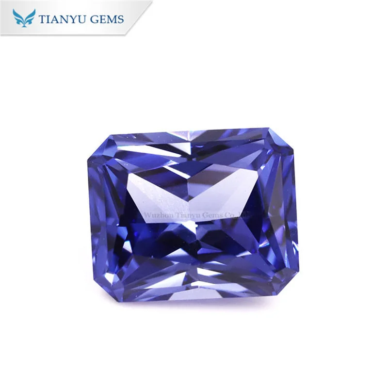 

Tianyu Gems Octagon Cut Lab Created Sapphire Loose Gemstone Lab-grown Blue Color Rectangle Corundum Stone for Jewelry Making