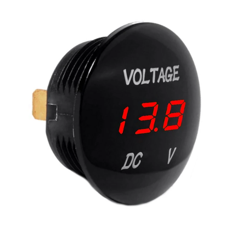 Automotive Voltmeter 5-48V Red Автомобильный цифровой вольтметр 5...48В дисплей красный диаметр