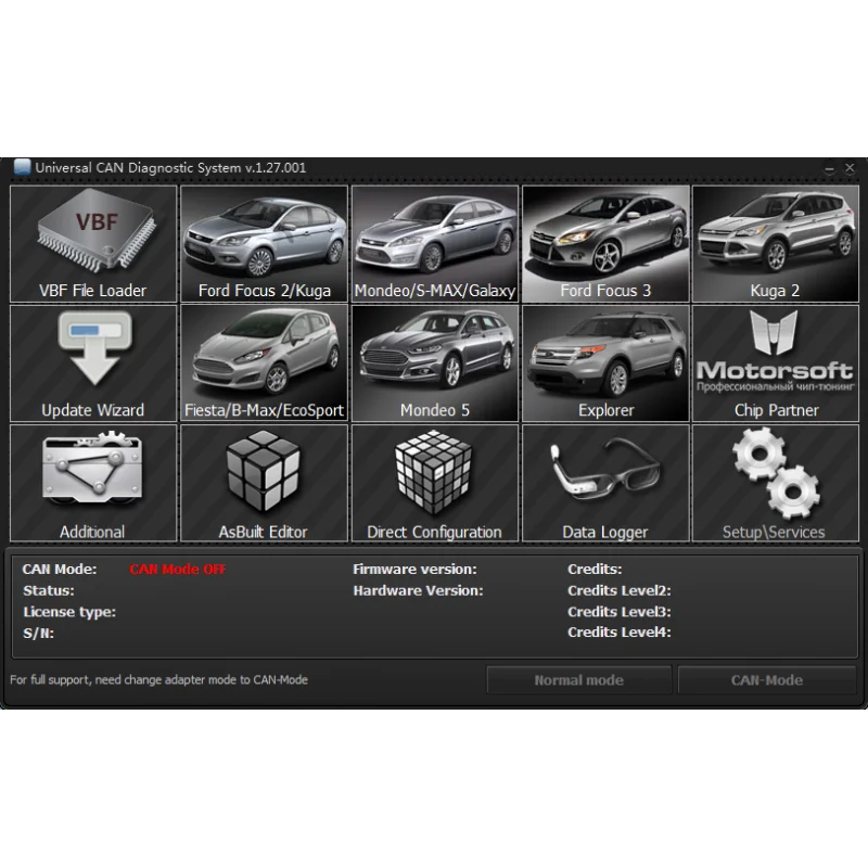 UCDS Pro + для Ford UCDSYS с полным лицензионным программным обеспечением V1.27.001 35 токенами