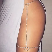 Stonefans Sexy Rhinestone Heart Leg Thigh Chain Jewelry for Women Shining Crystal Thigh Waist Chain Harness Body Accessories