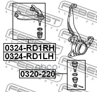 Рычаг Верхнний Правый Honda Cr-V Rd1/Rd2 1997-2001 Febest арт. 0324-RD1RH |