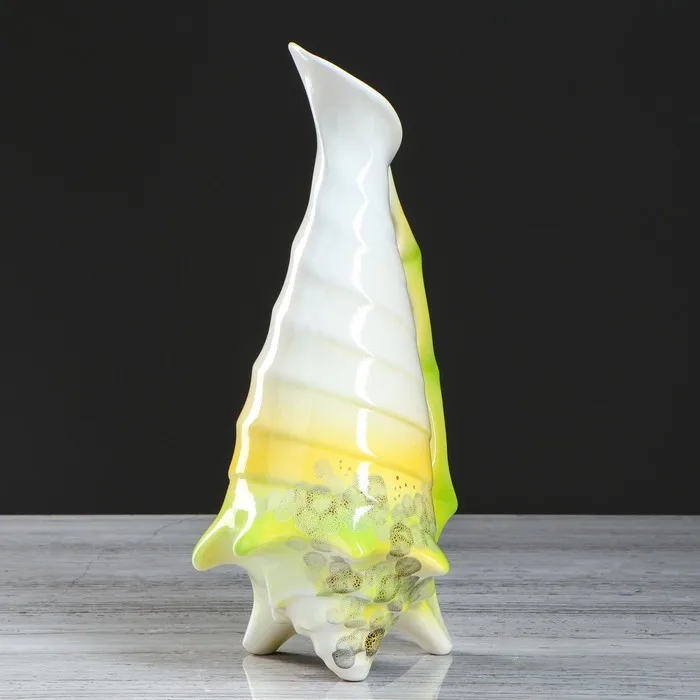 Ваза настольная Ракушка коричневая 36 см микс керамика | Дом и сад