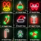 Рождественский носок шляпа Конфеты неоновый Декор колокольчик с лентой неоновая вывеска подаропосылка светодиодная вывеска имбирь светильник лист падуба светильник