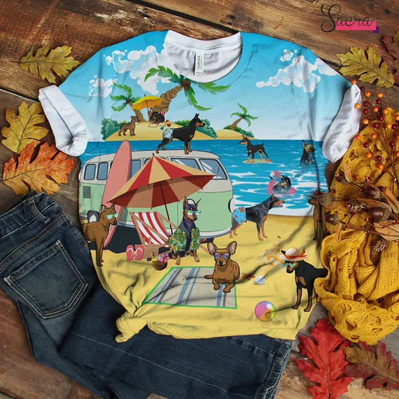 

2021 New Arrival Men T Shirt 3D Digital Full Printing Beach Dog Short Sleeve Hip Hop Outdoor Women Tees