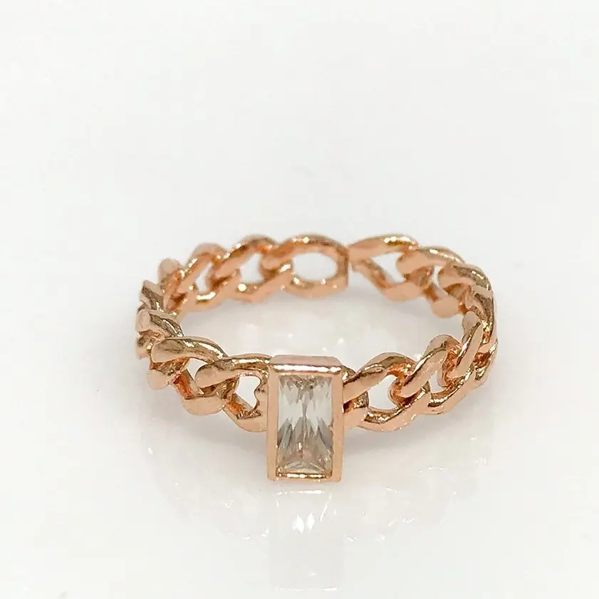 

New Trend Style Baget Zircon Stone Unconscionable Silver set Auger Ring