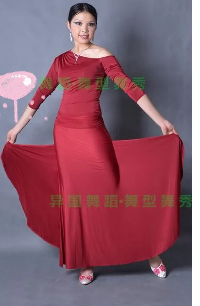 black waltz Latin salsa tango rumba Quick step Fox trot practice Dance skirt placketing | Тематическая одежда и униформа