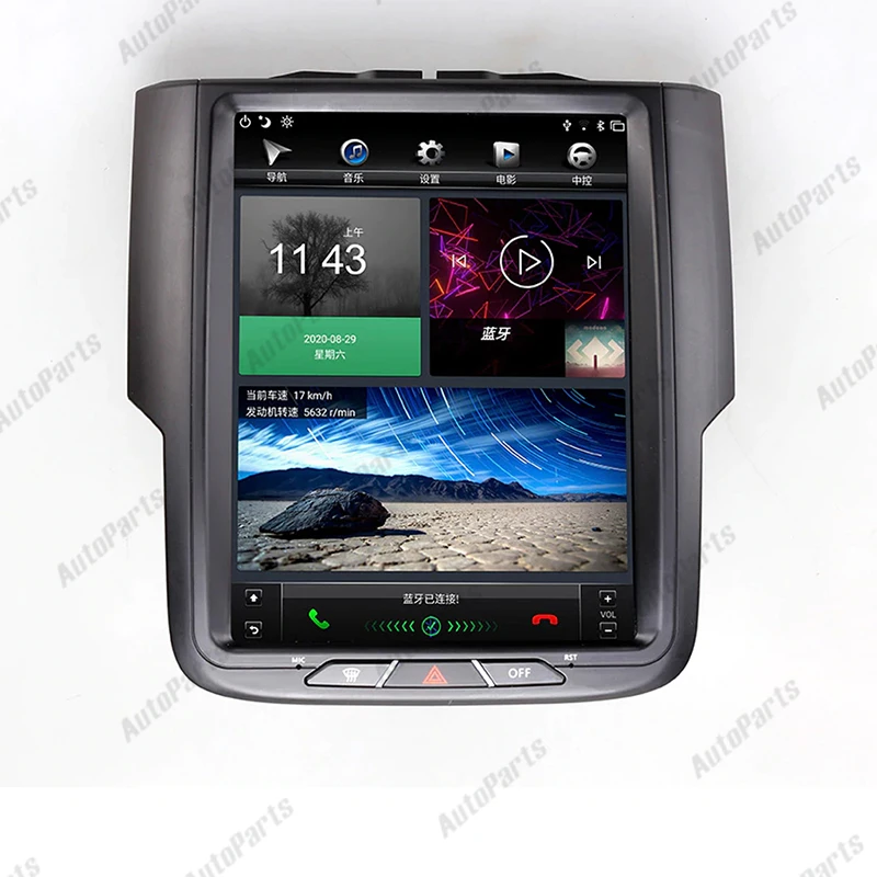 

KUKUZ For DODGE RAM 1500 2500 3500 2k Screen 2013-2018 10.4" Android 9 Car Multimedia GPS Navi Stereo Car Video Radio BT Carplay
