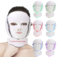 idearedlight 7 colors light led facial mask with neck face care treatment beauty anti acne therapy face whitening skin rejuvenat