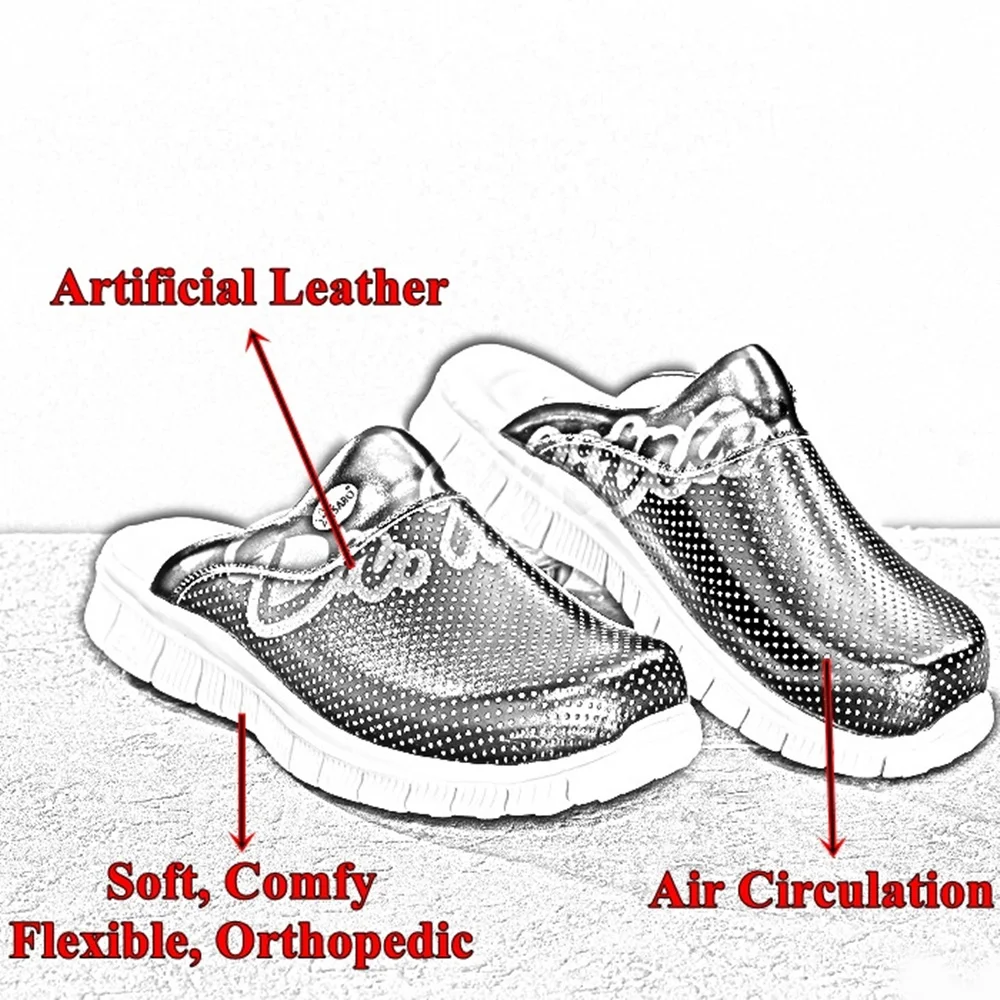 

2021 New Orthopedic Sabo Women Slippers Sandals Shoes Nurse Doctor Hospital Medical Casual Quality Soft Comfort Anti-Slip Clogs