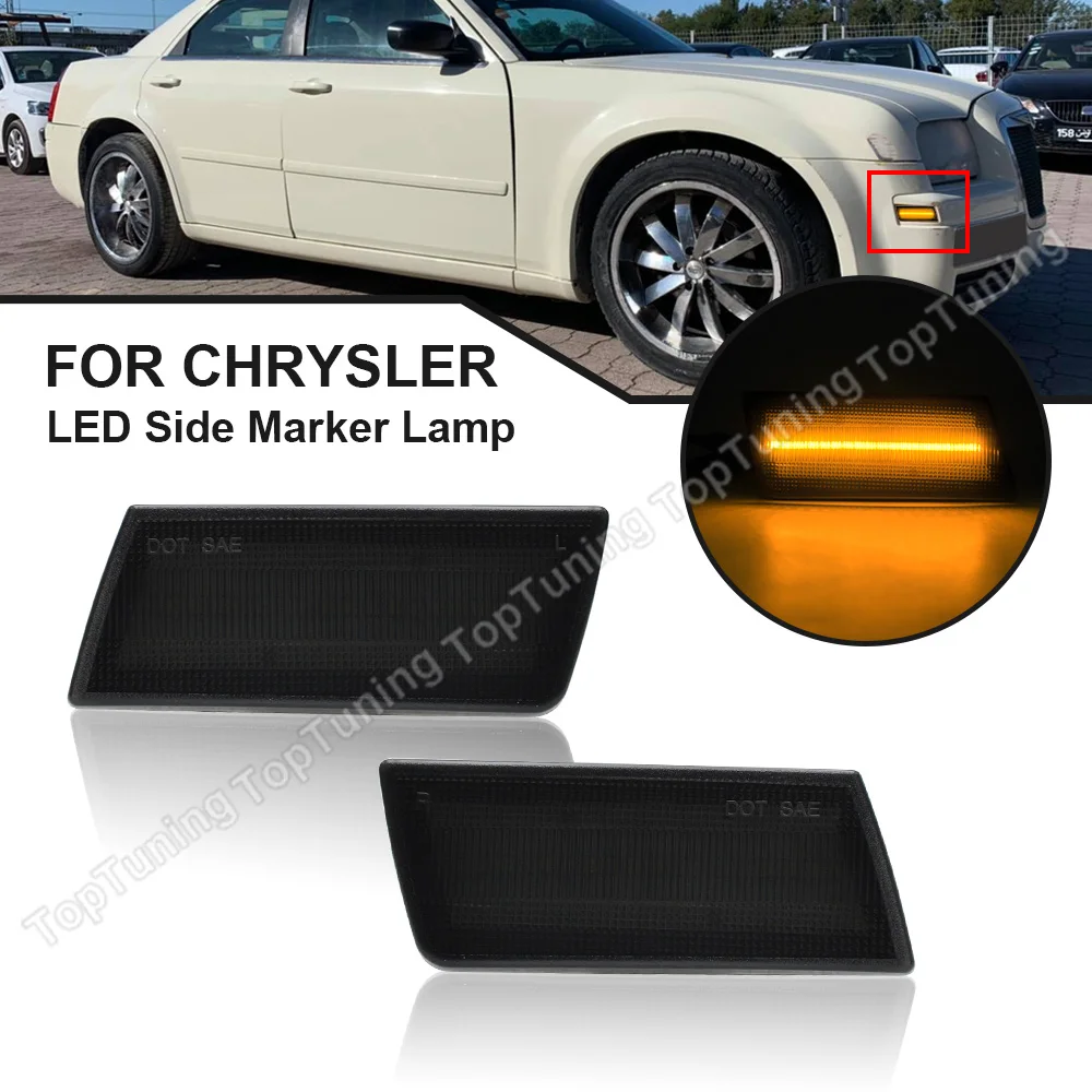 

2PCS For Chrysler 300C 2005 2006 2007 2008 2009 2010 Lamps LED Front Side Marker Lights Amber Clear