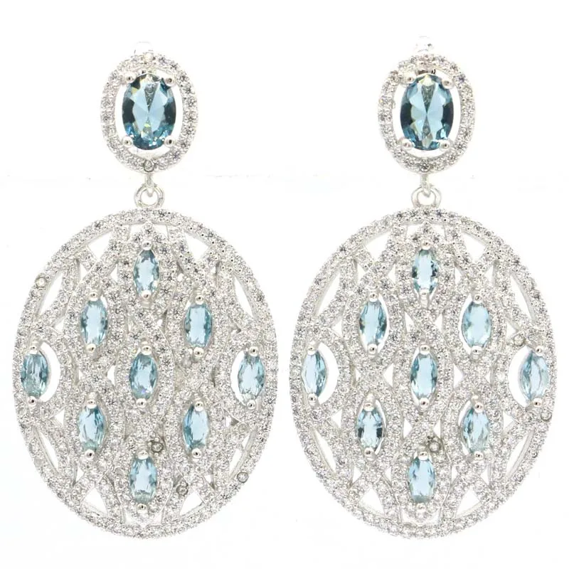 45x25mm новые яркие ювелирные изделия для женщин с серебряными серьгами создала