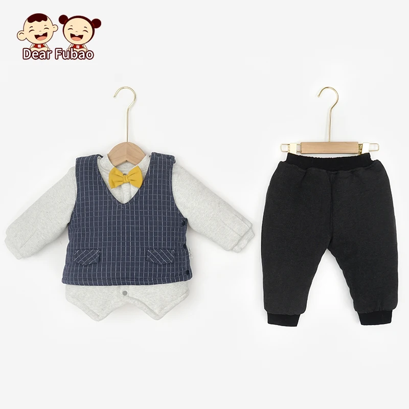 

3PCS Baby Clothes Set Winter Warm Thick Newborn Boy Long Sleeve Costumes Children's Clothing Infant Outfits Toddler Garments