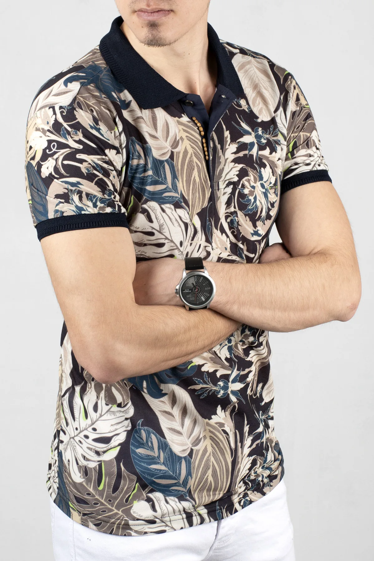 DeepSEA мужской бежевая футболка поло с отложным воротником 100 Хлопок Slim Fit лайкра
