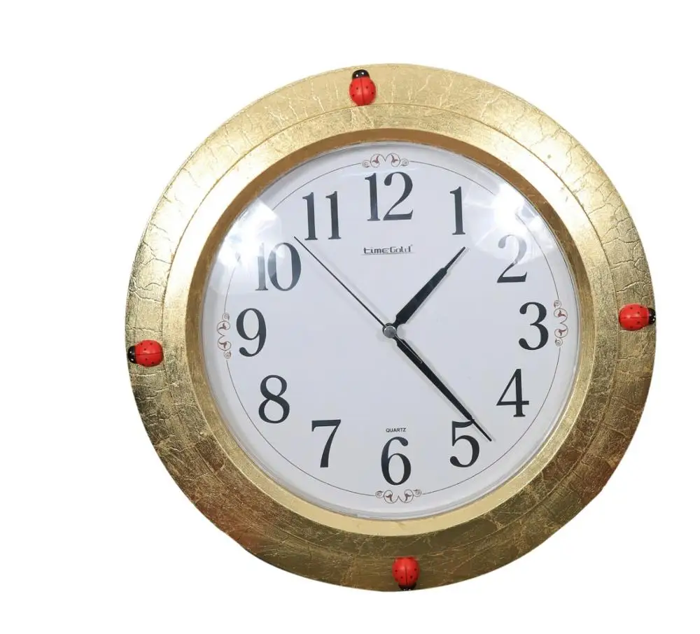 

Bahat Wall Clock Gold Foil Framed Plastic 32cm