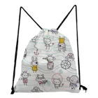 Сумки на шнурке с принтом животных, Детский рюкзак с милым Кроликом, кошкой, сумка унисекс с мягкой спинкой, Повседневная сумка для хранения, портативные школьные сумки