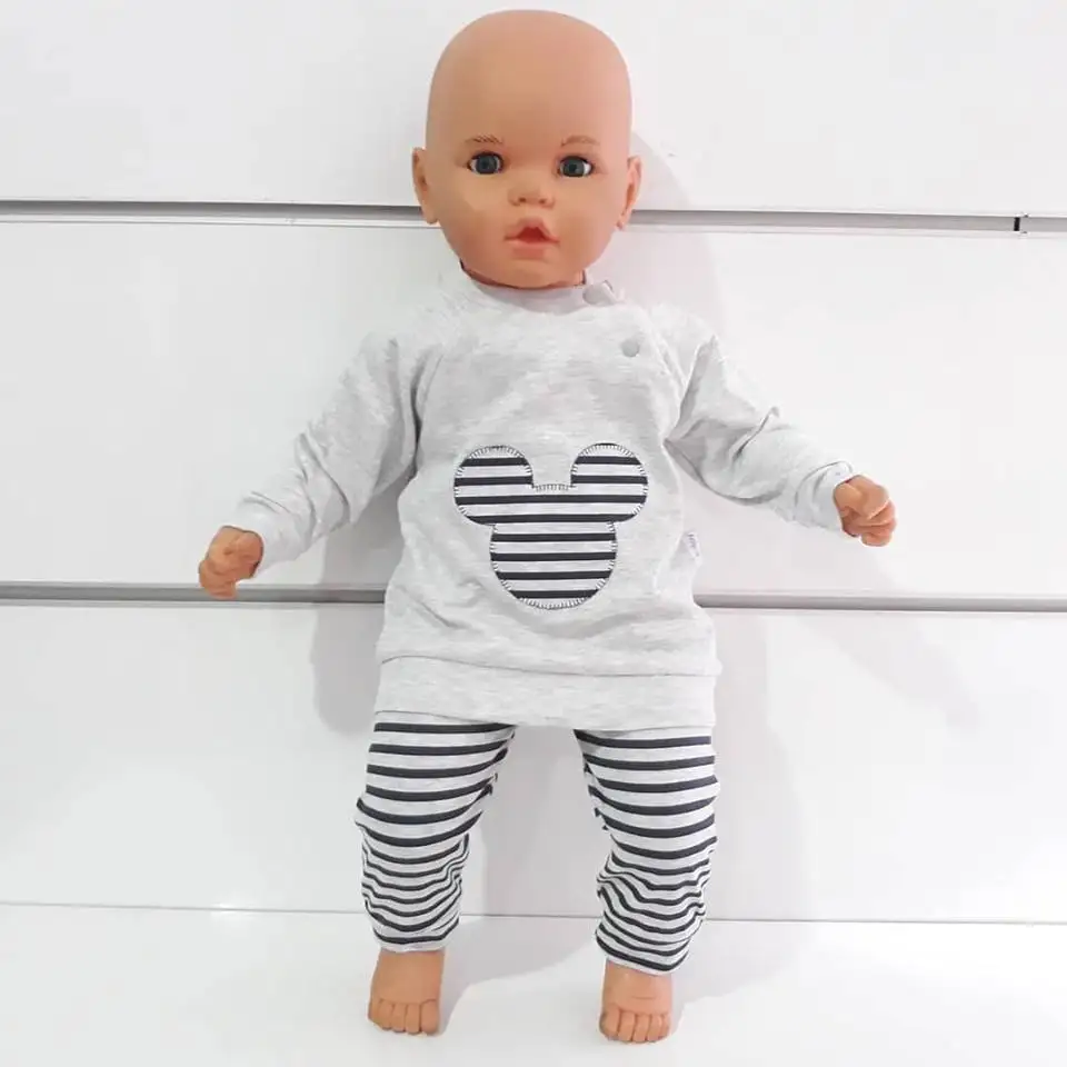 Микки в черно-белую полоску Серый 2 li ion аккумулятор Комплект для малышей |