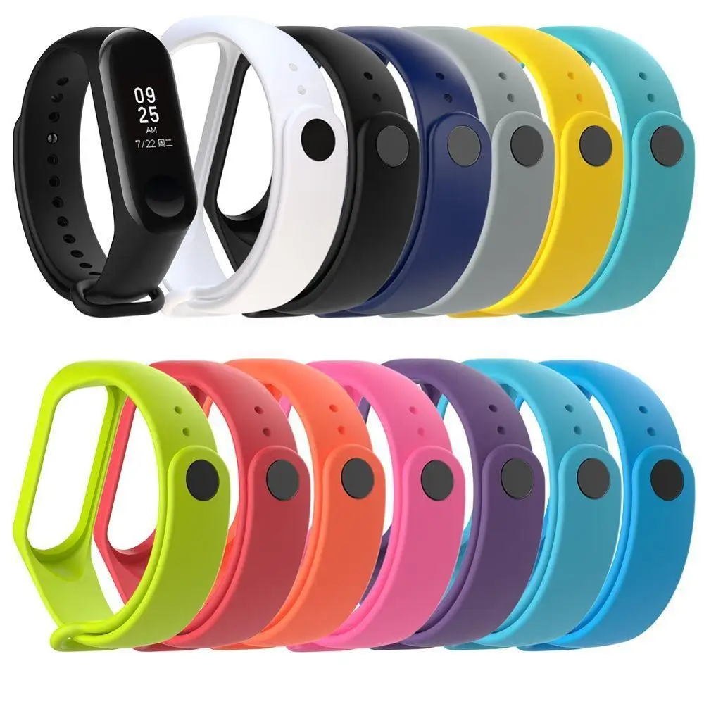 Ремешок для mi band 4 3 гибкий силиконовый сменный цветной водонепроницаемый и