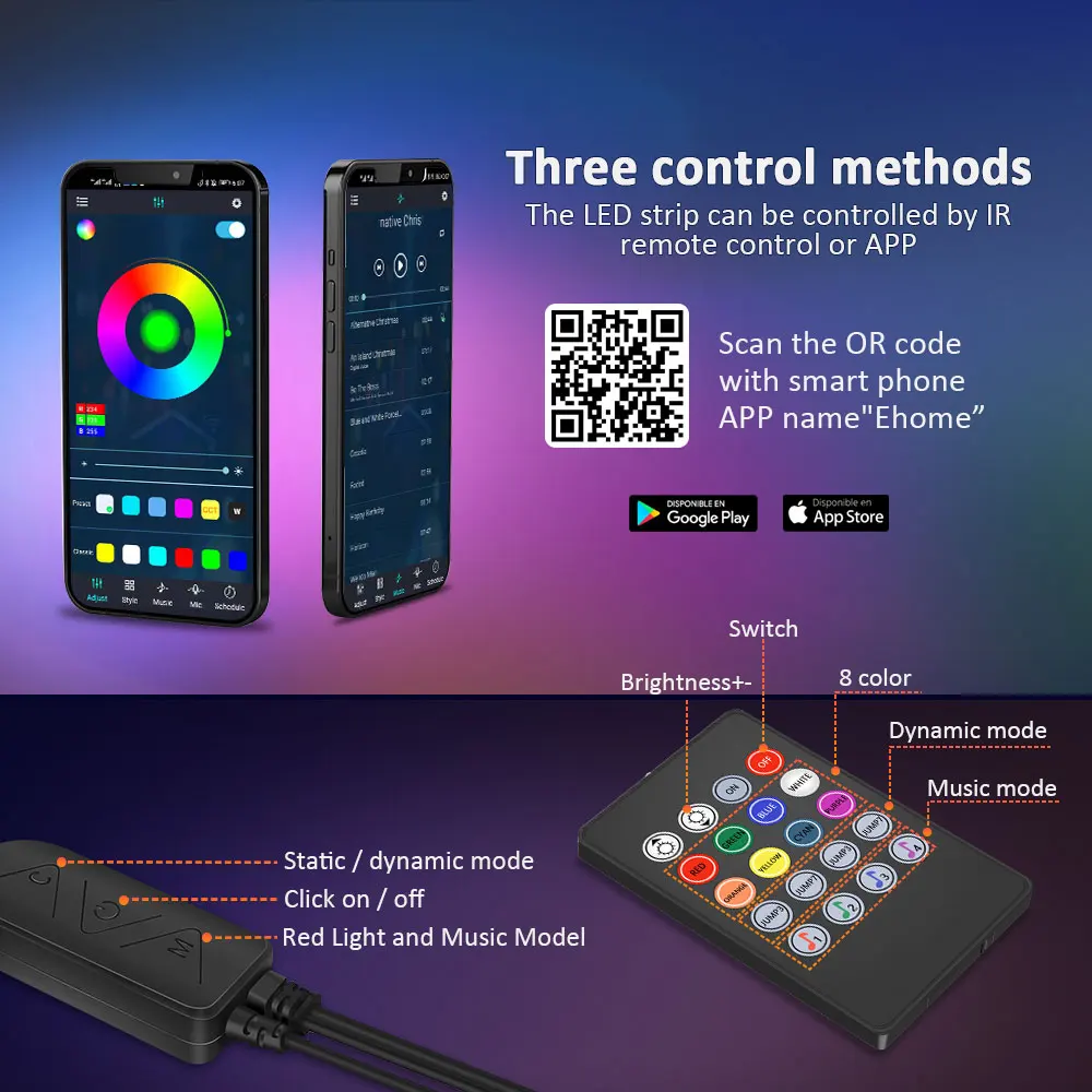 Светодиодная ленсветильник RGB с пультом ДУ неоновая светодиодная светильник та 44