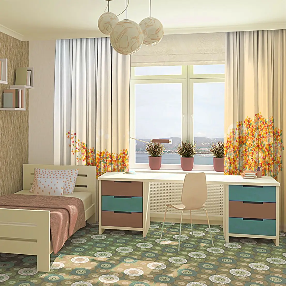 Обои для штор обои просмотра ветер порывы золотые листья от дерева креативный