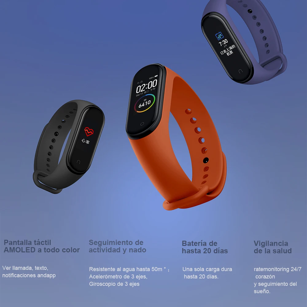 Глобальная версия Xiaomi Mi Band 4 фитнес-браслет xiaomi смарт-Браслет Пульс фитнес 135 мАч
