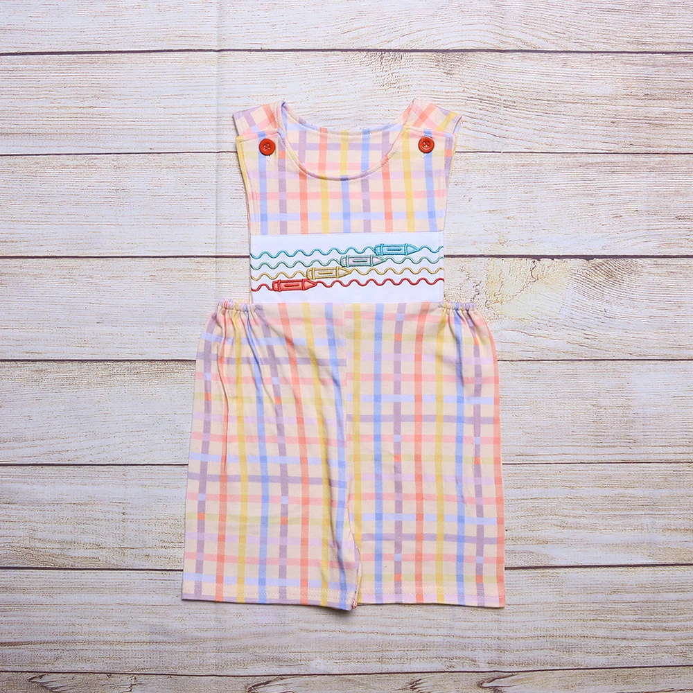 

Summer Baby Boy Clothes One-Piece Cotton Infant Romper Pretty Pencil EmbroideryToddler Clothes Sleeveless Jumpsuit For 0-3T Boy