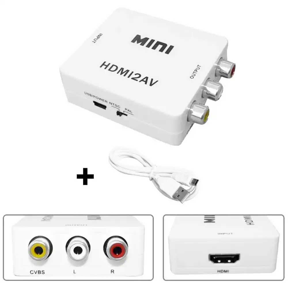 Преобразователь HDMI в AV композитный RCA CVBS Full HD 1080P HDMI2AV коробка адаптер Аудио Видео
