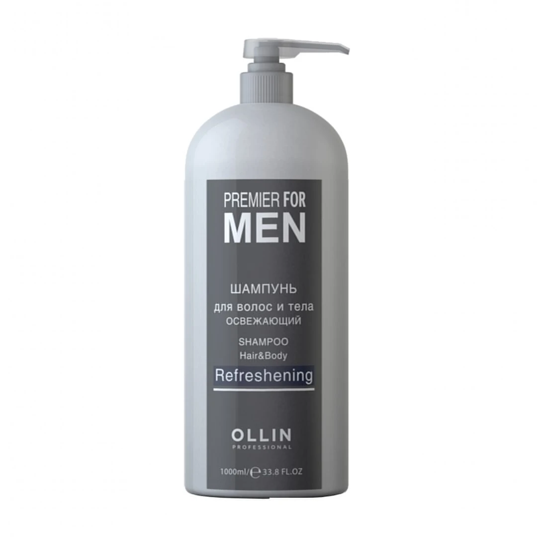 OLLIN PREMIER FOR MEN Шампунь для волос и тела освежающий 1000 мл|Шампуни| |