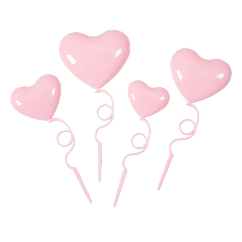 

Пластиковые топперы для торта в форме сердца 4 штуки