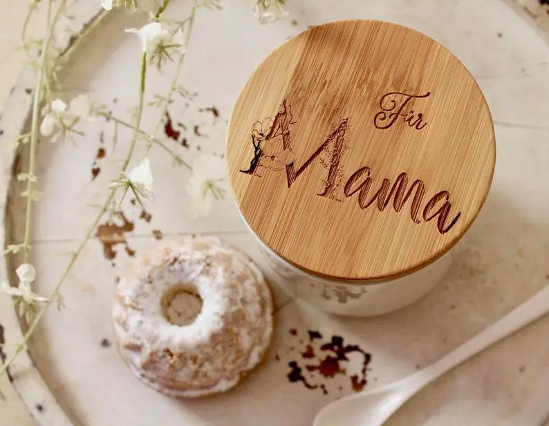 

personalized cookie jar storage can ceramic with bamboo image 0 personalized cookie jar storage can ceramic with bamboo image 1
