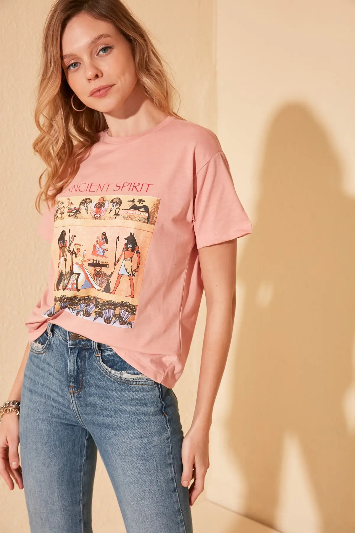 Трикотажная футболка TWOSS20TS1205 с принтом | Женская одежда