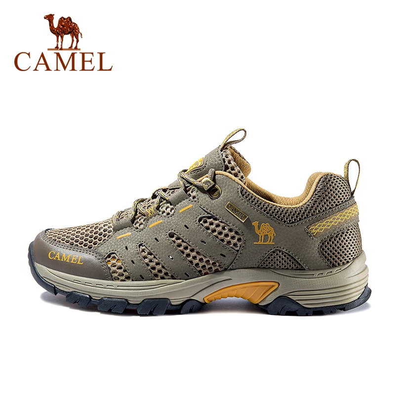 

CAMEL 2021 New Summer Outdoor Hiking Shoes Wear-resistant Breathable Mesh Shoes with Low-top Trekking Shoes Hollow Men Shoes