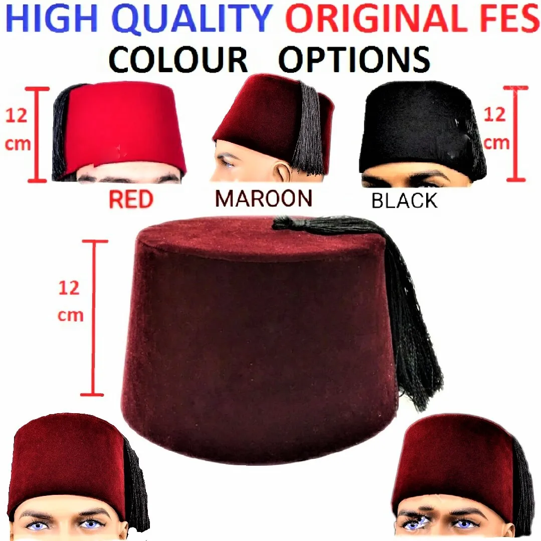 

Authentic Turkish folkloric Fez Fez, Tarboosh oriental, exotic ottoman original hats made in Fes in Fes real turkey FREE SHİPPİN