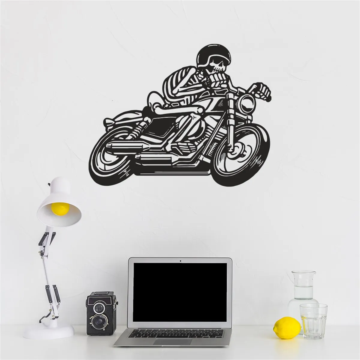 

3D Wall Wood Skeleton man and with Motorcycle Wall Decoration Decor New Style Your Home Office Art Decoration home Gifts Vintage