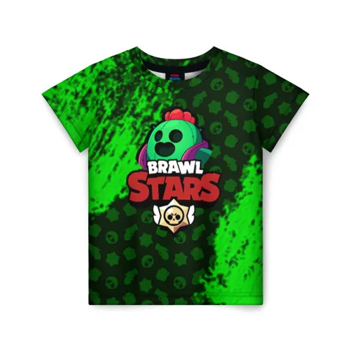 Детская футболка 3D BRAWL STARS SPIKE. |