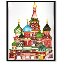 uniquilling 3d church quilling paper paintings creative wall art decor diy quilling paper crafts gifts quilling paper tools kits