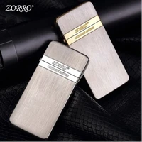 zorro brass ultra thin kerosene lighter genuine mens high end gift wheel windproof lighter cigarette lighters ignition tool