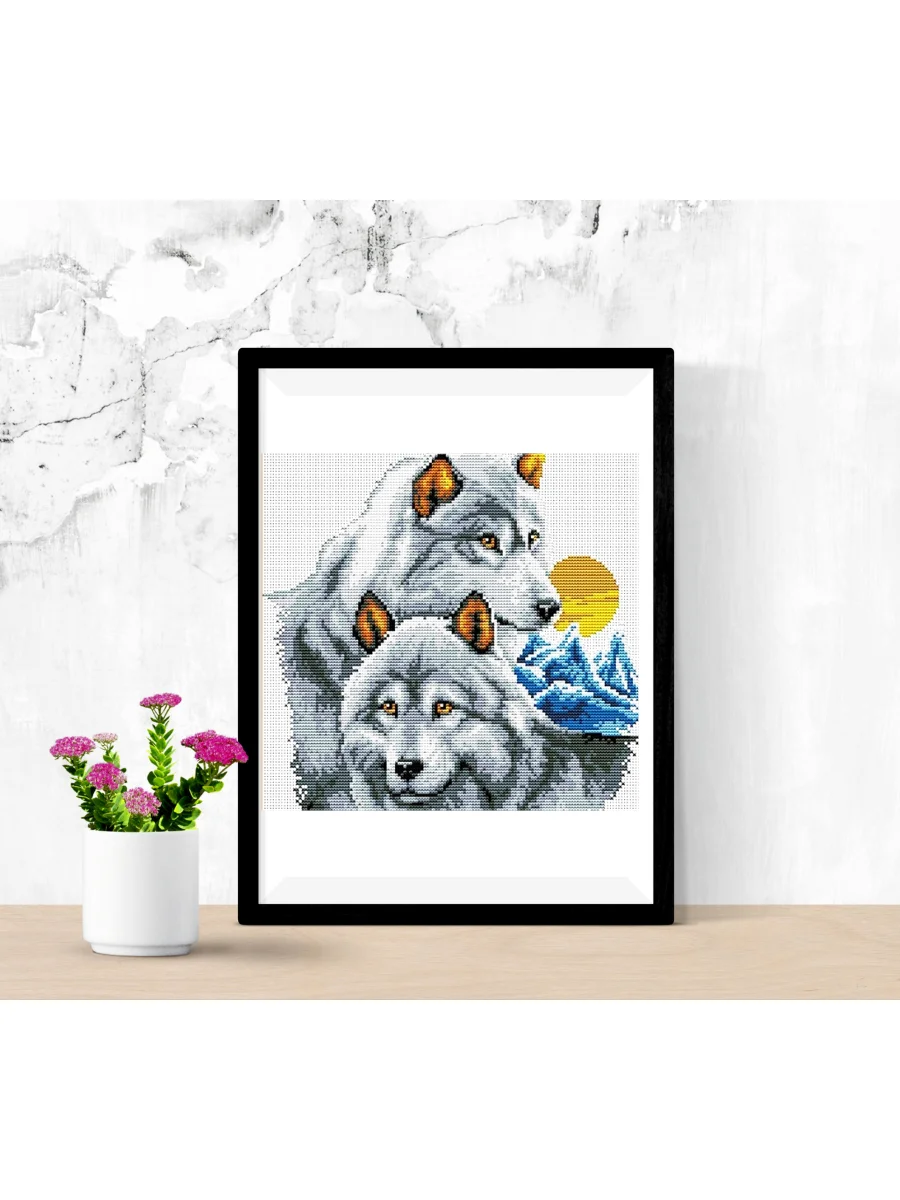 Вышивка крестиком набор Diy нитки мулине иголка схема на канве Животные кот собака