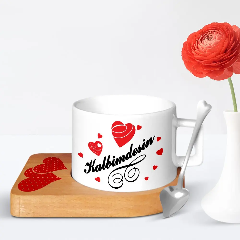 

Personalized Valentine's Day Design Wood Altlıklı Ceramic Cup-17