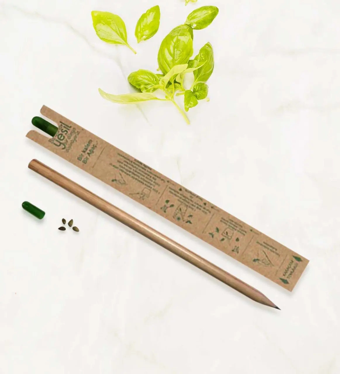 

Personalized Dual Basil Seed Green Pencil
