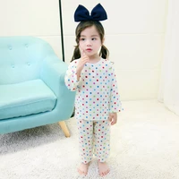 2021 childrens baby cotton long sleeve girls thin pajama set home