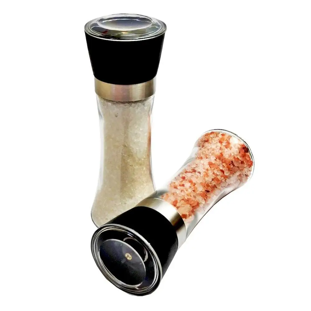 

Мельница для специй и соли, стеклянная бутылка с керамическим ножом, подходит для всех специй, 2 шт.