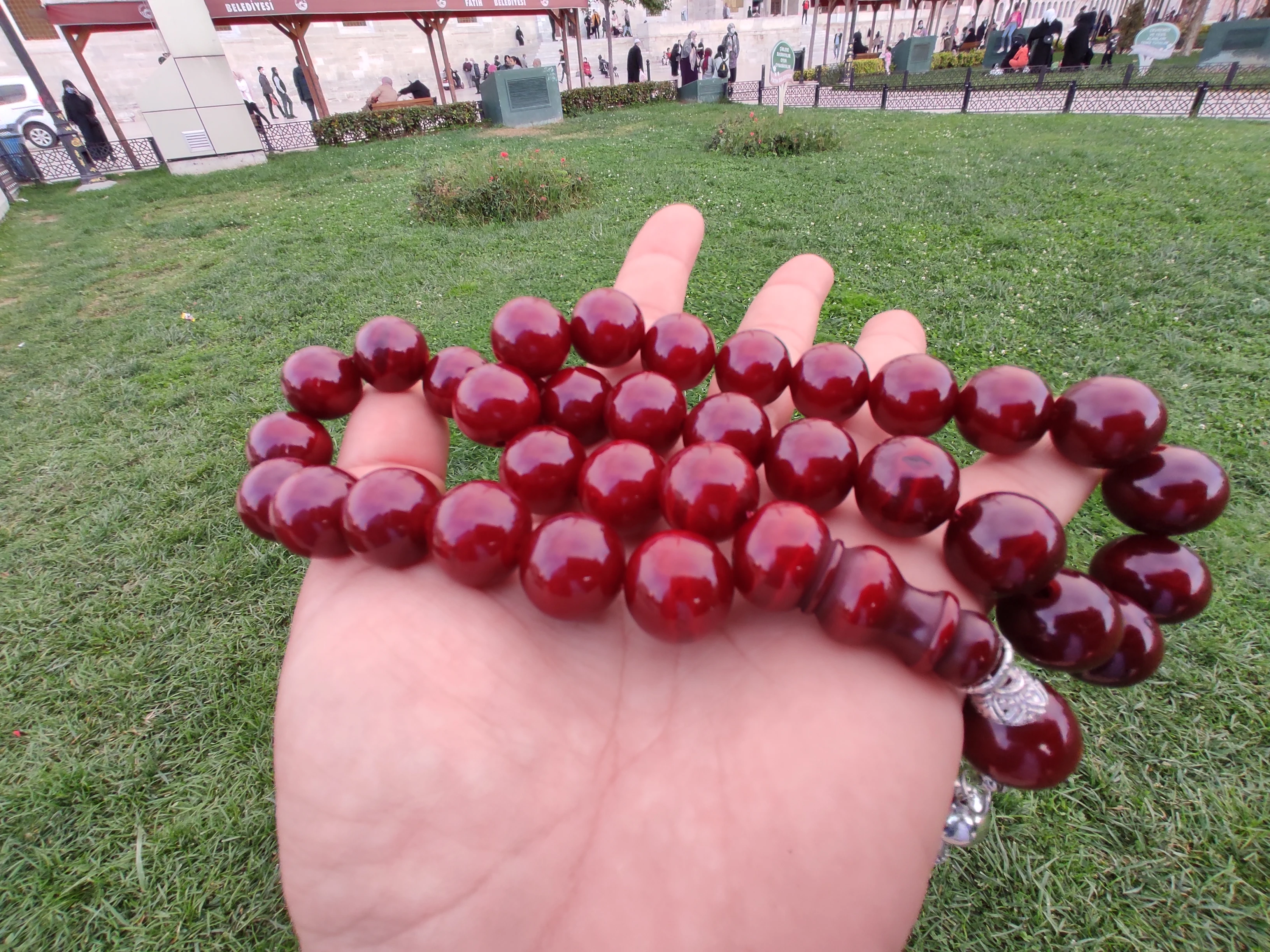 Tasbih Ottoman Faturan German Cherry Amber Sandalous Misbaha Rosary Free Shipping #46