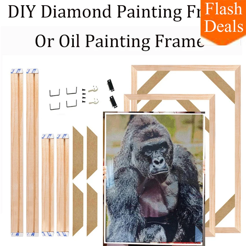 

DIY Wood rhinestone pictures Frame DIY Diamond EmbroIdery Frame DIY Diamond Painting Frame oil painting frame picture diy frame